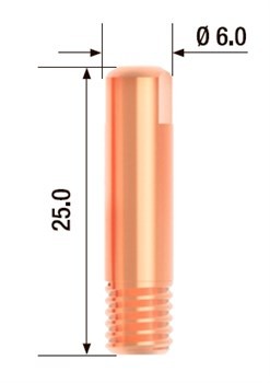 Наконечник контактный М6х25 мм, ECU д.-1,0 мм / FUBAG 
