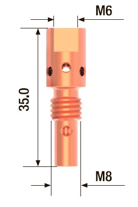 Адаптер контактного наконечника М6х35 мм, (5шт.)/ FUBAG