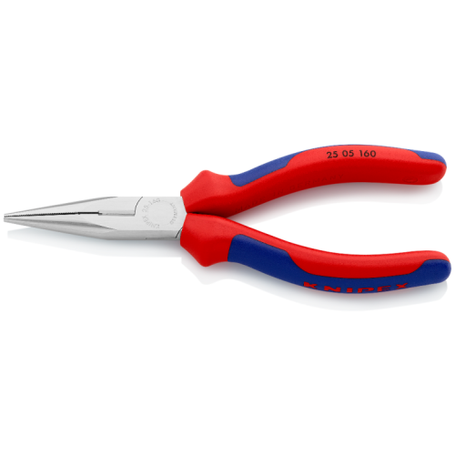 Длинногубцы с режущими кромками, 160 мм, хром, 2-комп ручки KNIPEX