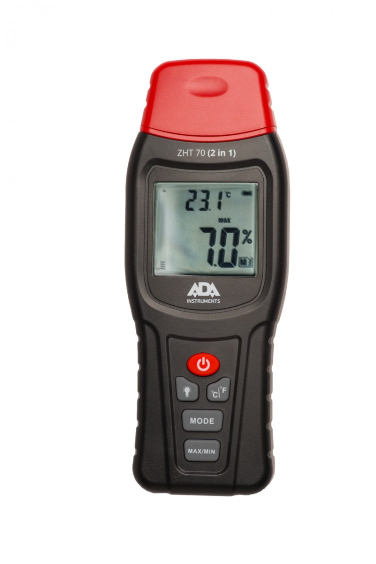 Измеритель влажности и температуры контактный ADA ZНТ 70 (2 в 1) древесина, строймат., темп.возд.)