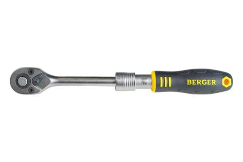 Трещотка телескопическая 1/4" 150-200 мм, 72 зубца BERGER