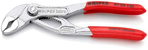 Клещи переставные, COBRA®, зев 25 мм, длина 125 мм, хром, обливные ручки KNIPEX