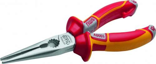 Длинногубцы изогнутые ErgoMulti диэлектр.1000В VDE 205 мм, покрытие Crom, рукоятки SoftGripp 3К//NWS