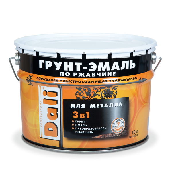 Грунт-Эмаль по ржавчине гладкая 3в1(краска) 10 л, Зеленый мох RAL6005//Рогнеда