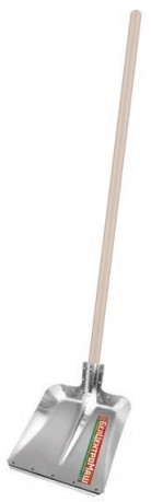 Лопата снеговая "Рыдлевка", 380х380 мм,алюминиевая, в компл. деревянный черенок/ЦИ
