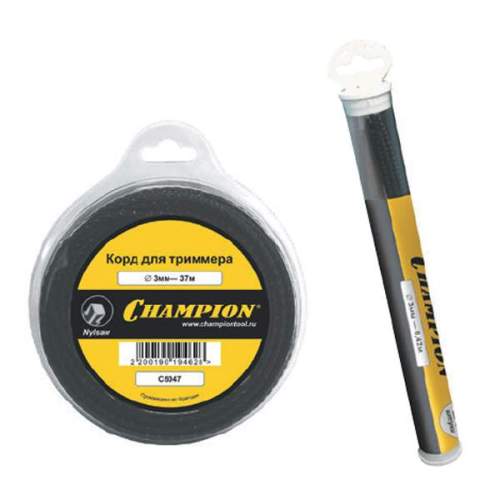 Корд триммерный Champion Nylsaw 3.5мм, туба 42см*17шт. (черный зубчатый)