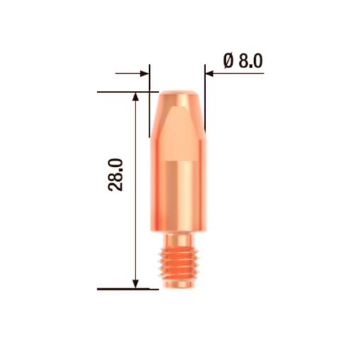 FUBAG Контактный наконечник M6 X 28мм ECU1.2мм/.045 дюйма (10 шт.)